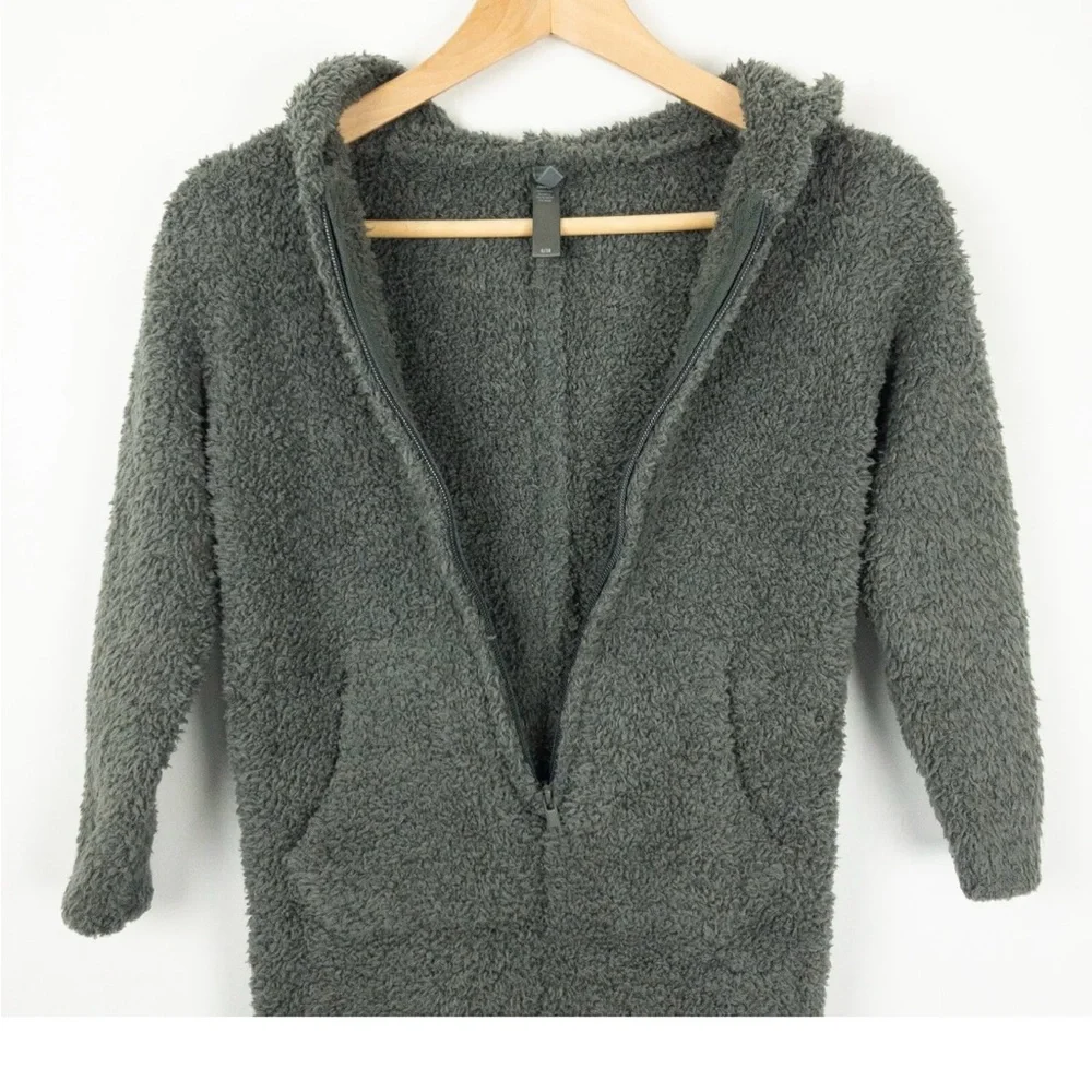 Skims Cozy Knit Jumpsuit Kids Size‎ 8/10 Gray One Piece Pajamas Loungewear